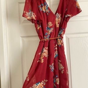 Red Floral Maxi Dress